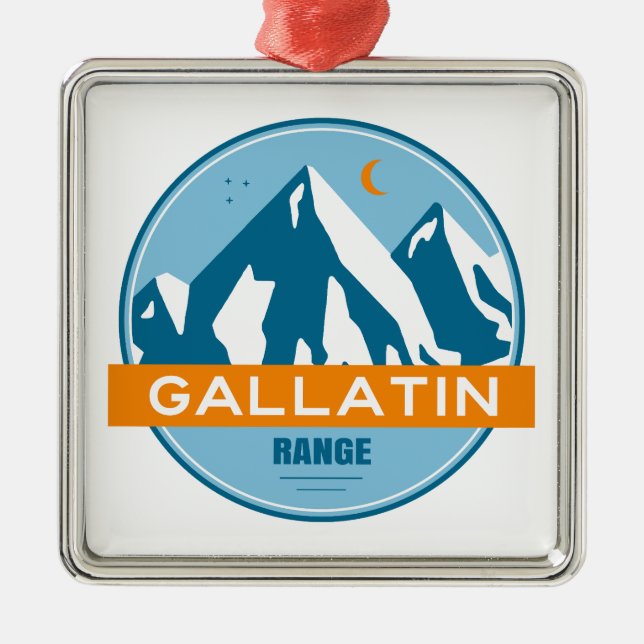 Gallatin Range Montana Wyoming Metal Tree Decoration (Front)