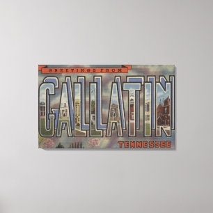 Gallatin, Tennessee - Large Letter Scenes Canvas Print