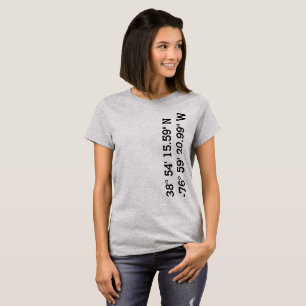 Gallaudet University GPS Coordinates Tshirt