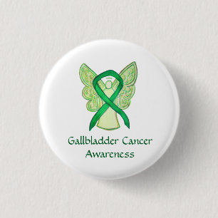 Gallbladder Cancer Awareness Ribbon Angel Pin