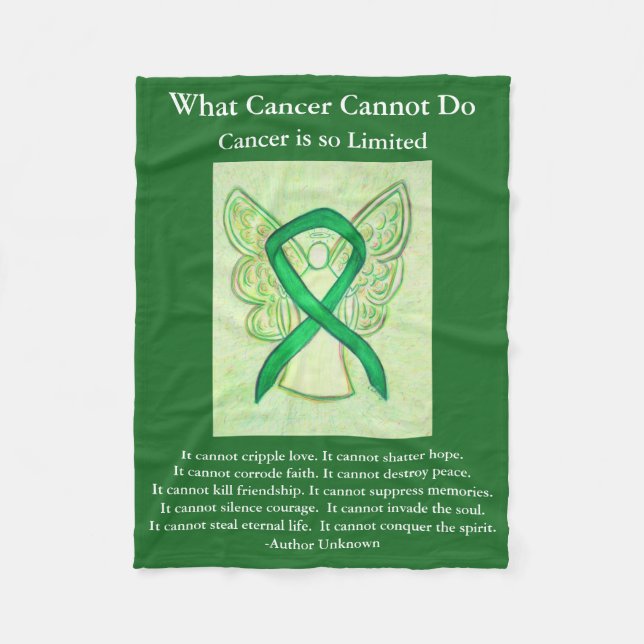 Gallbladder Cancer Awareness Ribbon Fleece Blanket (Front)
