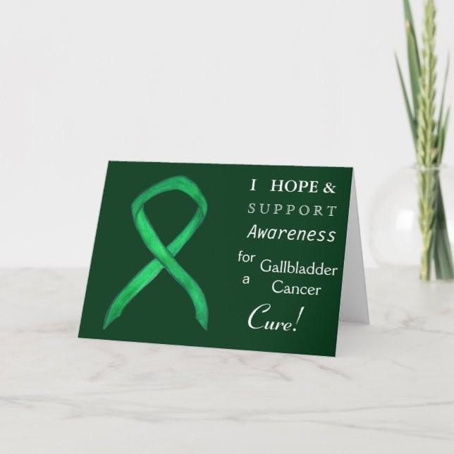 Gallbladder Cancer Awareness Ribbon Greeting Card (Front)