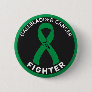 Gallbladder Cancer Fighter Ribbon Black Button