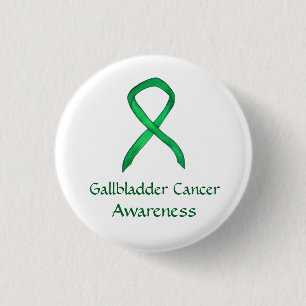Gallbladder Cancer Green Awareness Ribbon Pin