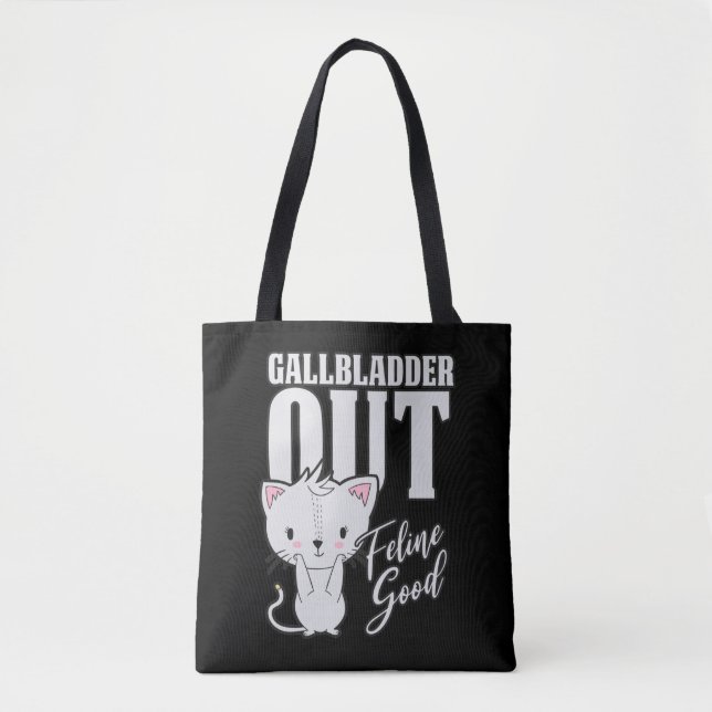 Gallbladder Feline Good Surgery Recovery Cat Lover Tote Bag (Front)