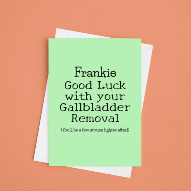 Gallbladder Removal Good Luck Funny Customisable Card (Creator Uploaded)
