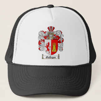 GALLEGOS FAMILY CREST -  GALLEGOS COAT OF ARMS TRUCKER HAT