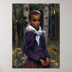Gallen-Kallela - A Study Of A Girl Poster