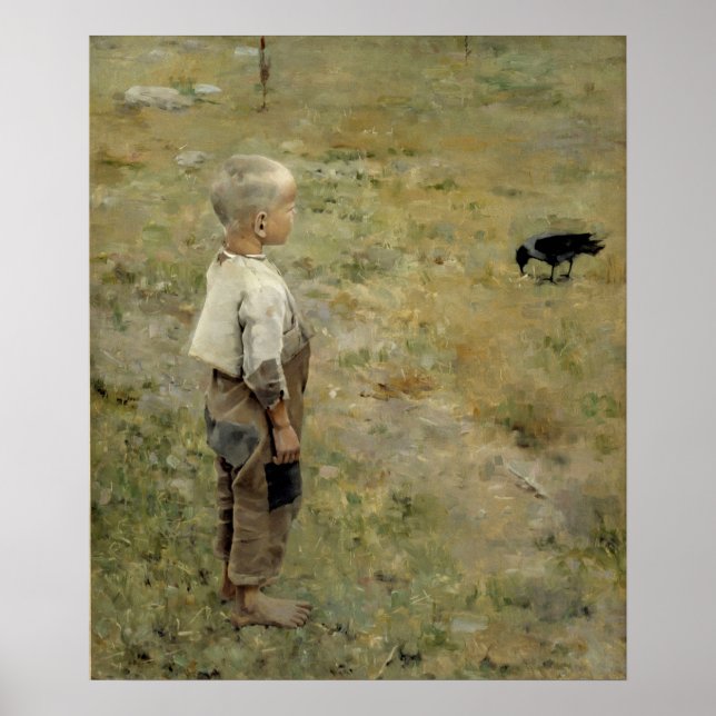 Gallen-Kallela - Boy With A Crow Poster  (Front)
