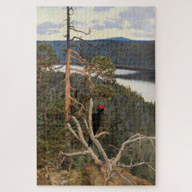 Gallen-Kallela - Great Black Woodpecker 1894 Jigsaw Puzzle (Vertical)