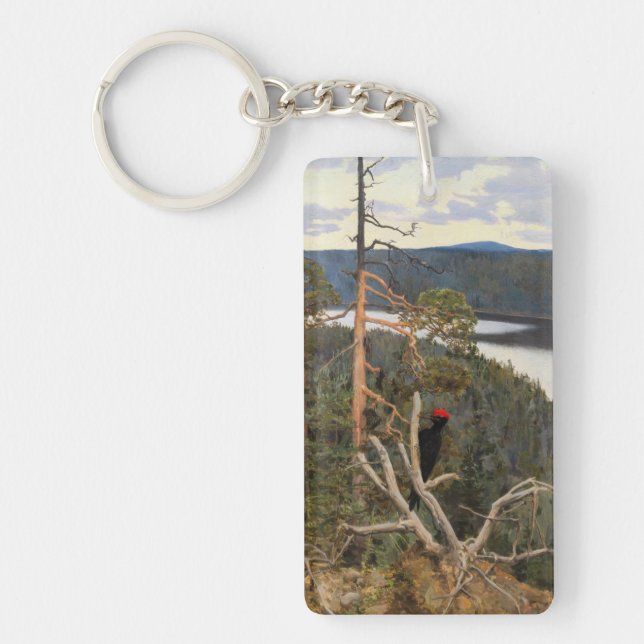 Gallen-Kallela - Great Black Woodpecker 1894 Key Ring (Front)