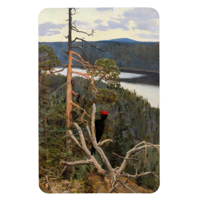 Gallen-Kallela - Great Black Woodpecker 1894 Magnet (Vertical)