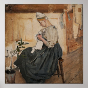Gallen-Kallela - Mary Sews In The Core Poster