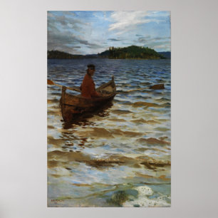 Gallen-Kallela - Rowing To The Shore Poster
