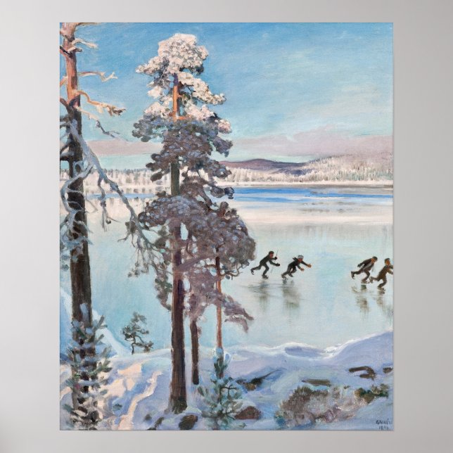 Gallen-Kallela - Skaters Near The Shore Of Kalela Poster (Front)