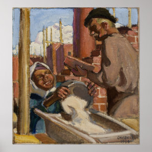 Gallen-Kallela - With A Building 1906 Poster