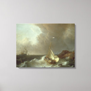 Galleon in Stormy Seas Canvas Print