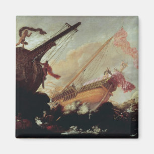 Galleons wrecked on a rocky shore magnet