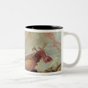 Galleons wrecked on a rocky shore Two-Tone coffee mug