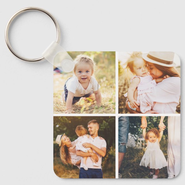 Gallery Grid Personalised Photo Keychain (Front)