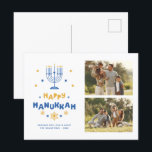 Gallery of 2 Photo "Happy Hanukkah"  Holiday Postcard<br><div class="desc">Festive 2 photo gallery Happy Hanukkah postcards.</div>