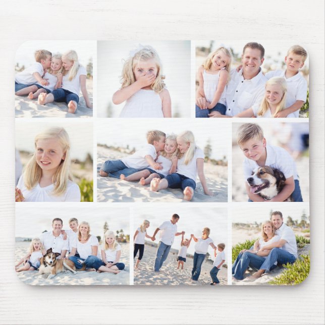 Gallery Of Nine Personalised Colour Photo Mouse Pa Mouse Mat (Front)