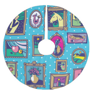 Gallery Wall: Diverse Picture Collection Brushed Polyester Tree Skirt