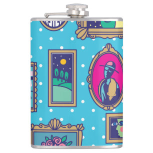 Gallery Wall: Diverse Picture Collection Hip Flask