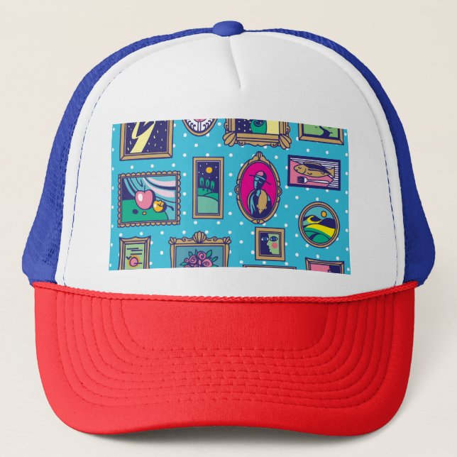Gallery Wall: Diverse Picture Collection Trucker Hat (Front)