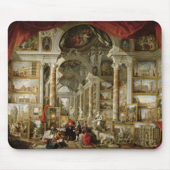 Gallery with Views of Modern Rome, 1759 Mouse Mat (Front)