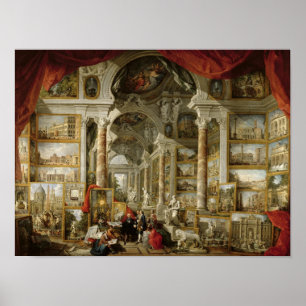 Gallery with Views of Modern Rome, 1759 Poster