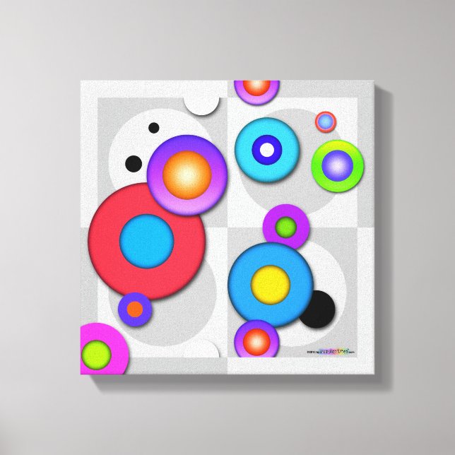 Gallery Wrap CANVAS PRINT of Pop Art CIRCLES (Front)