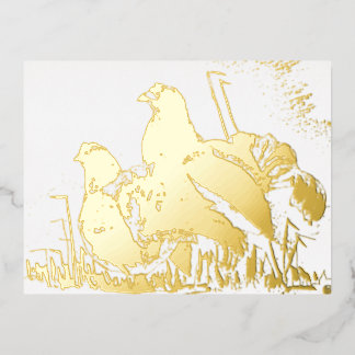 Galli cedroni Oro Foil Holiday Post Card