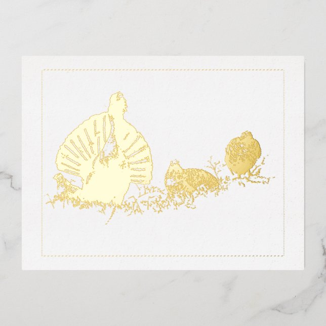 Galli forcelli Oro Foil Holiday Post Card (Front)