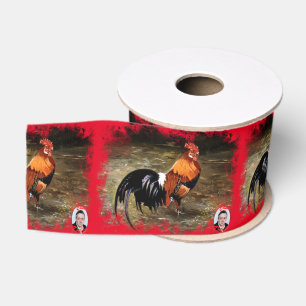 Gallic rooster//Rooster Grosgrain Ribbon