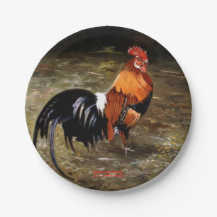 Gallic rooster//Rooster Paper Plate