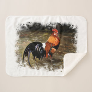 Gallic rooster//Rooster Sherpa Blanket