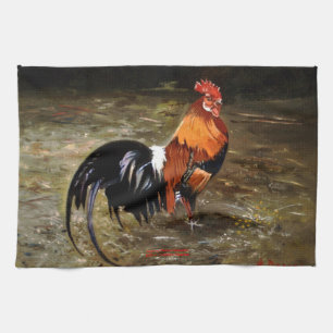 Gallic rooster//Rooster Tea Towel