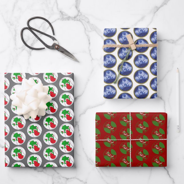 Gallifreyan Christmas Wrapping Paper 3 Pack (Front)