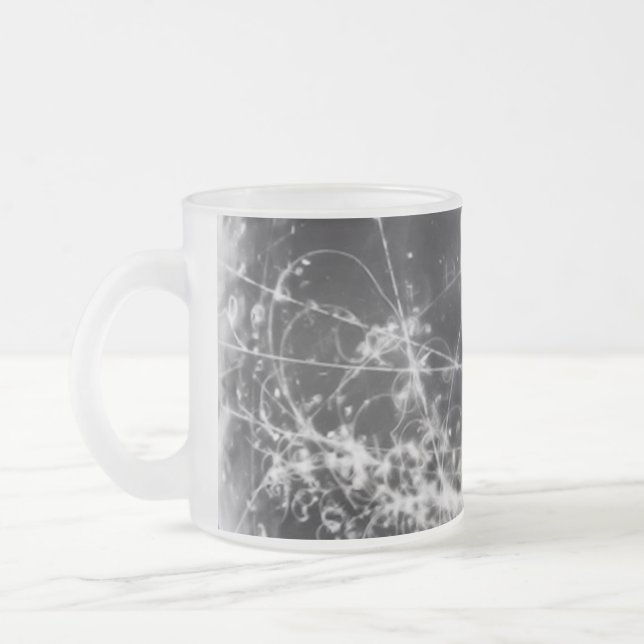 Gallifreyan Geometry in Black Frosted Glass Coffee Mug (Left)