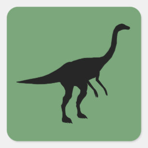 Gallimimus Dino Dinosaur Silhouette Square Sticker