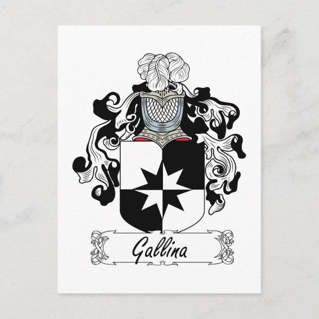 Gallina Family Crest Postcard (Front)