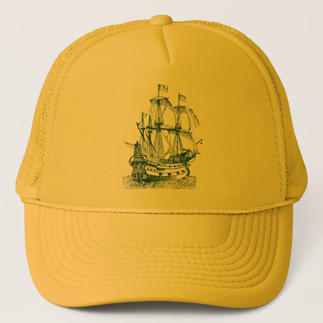 Gallion - Dark Green Trucker Hat (Front)