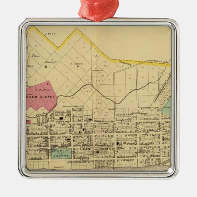 Gallipolis, Ohio Metal Tree Decoration (Front)