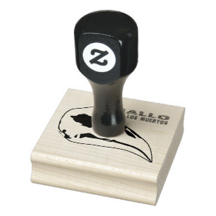 Gallo De Los Muertos Rubber Stamp