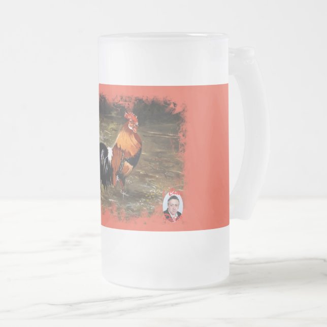 Gallo Frosted Glass Beer Mug (Front Right)