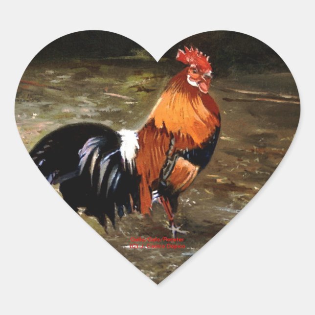 Gallo/Galo/Rooster Heart Sticker (Front)