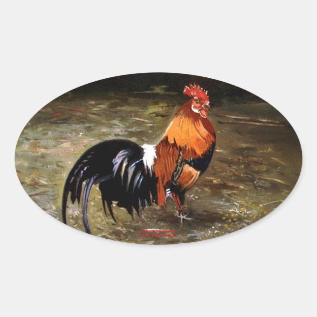Gallo/Galo/Rooster Oval Sticker (Front)