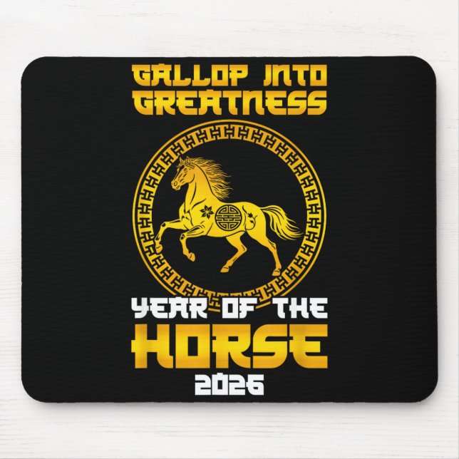 Gallop Into Greatness Year Of The Horse 2026 New Y Mouse Mat (Front)
