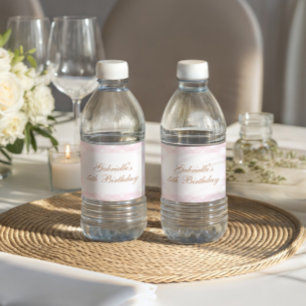 Gallop on Over Girls Pink Horse Birthday Water Bottle Label